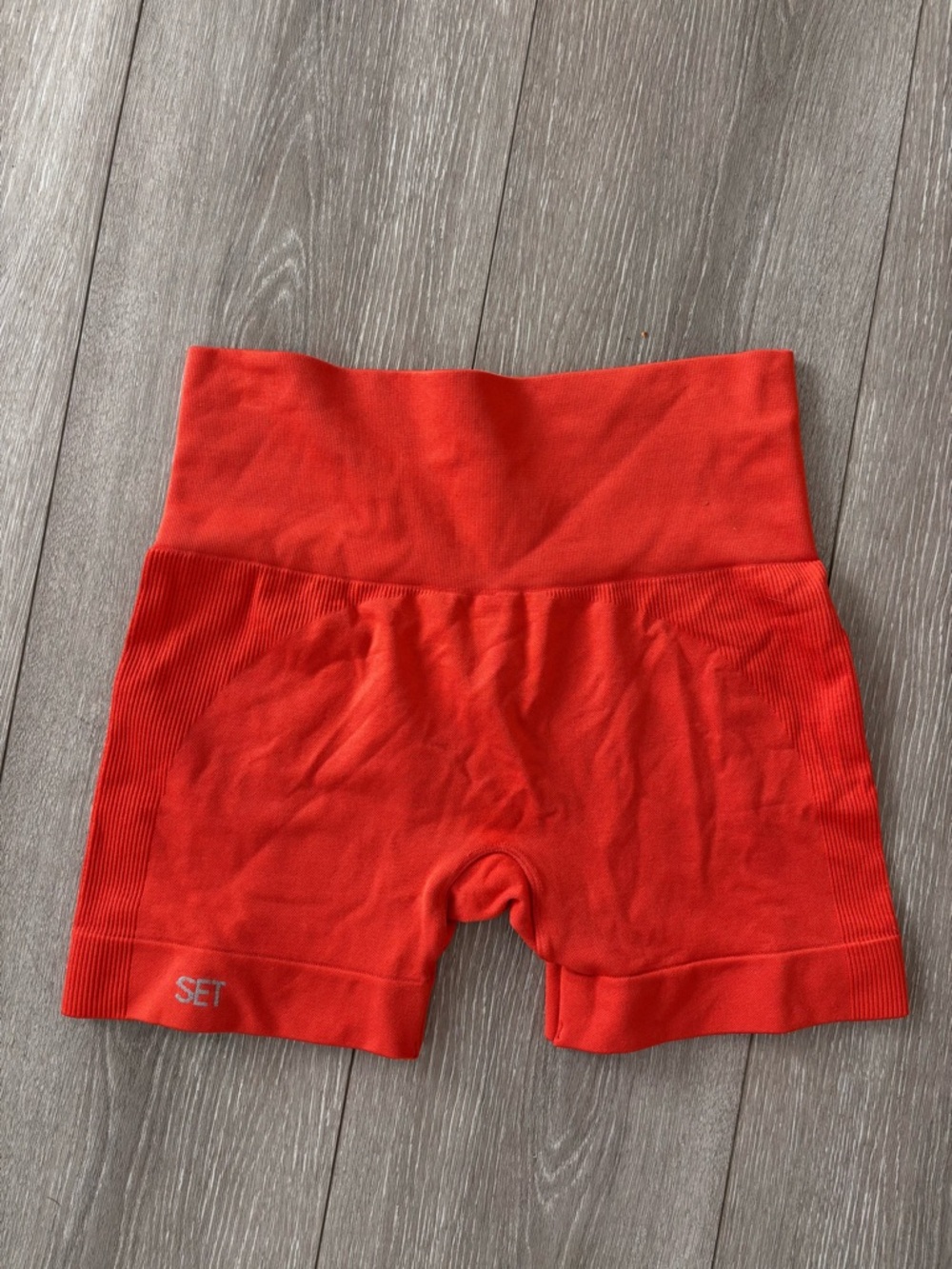 SET Active Seamless High-Waist Shorts - Bright Red-Orange